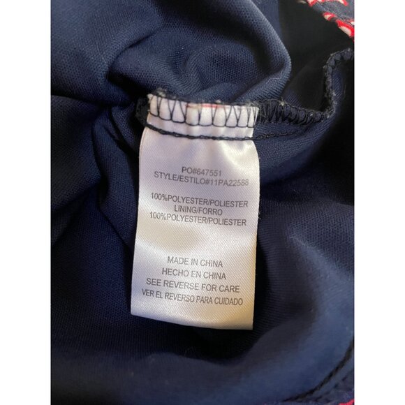 Soulmates Womens 1X Off-Shoulder Top With Spaghetti Straps Blue/Red Floral Print - Picture 6 of 8